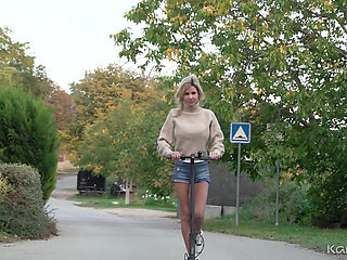 Blonde MILF with Big Tits Rides a Big Dick & a Scooter