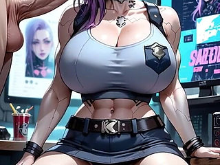 Cyberpunk Woman Have Fun with Cock (ai Animation)