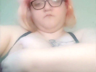 Amputee Playing with Her Huge Tits - Slow Motion