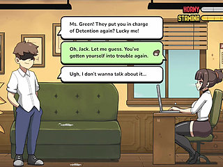 Hentai Game - Problematic Student - Detention LVL 1 - - Erotic Teacher