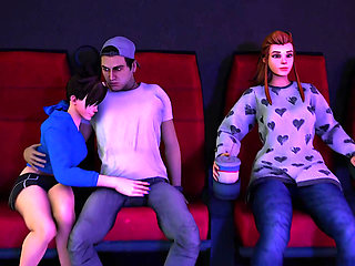 Briggitte & Tracer Sex at the Cinema, overwatch