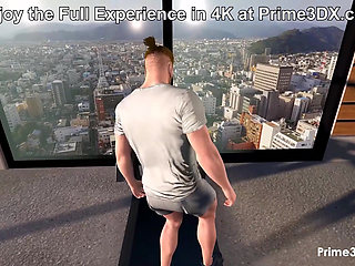 Futanari Gym Domination: Buff guy gets intensely pleasured by hung futa in a sweaty workout session at Prime3DX