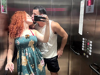 Brazilian Redhead Neighbor Gives Blowjob to Big Cock Guy - HD Video