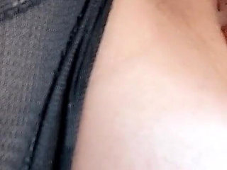 Slutty Woman Masturbates Her Shaved Pussy with a Dildo in Torn Pantyhose and Orgasms Close-up