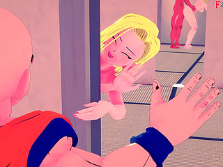 Krillin almost finds Android 18 and Roshi fucking - Dragon Ball Zex Series