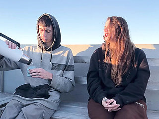 Neighbors Watch Me Suck Cock Outdoor - Latina Teen Blowjob & Creampie