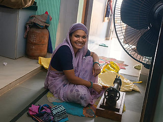 Indian Rajsthani bhabhi in Work Sewing machine Handmade By -Snapchat143