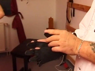 Mature BBW Locked in Stocks for Deep Fingering