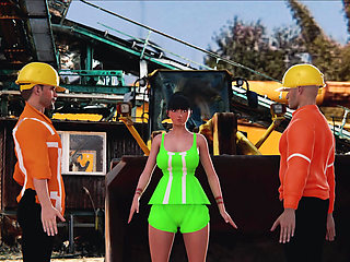 Threesome sex in a Indian construction site with colleagues