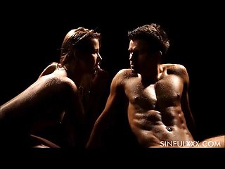 Wet erotic couple loves sex