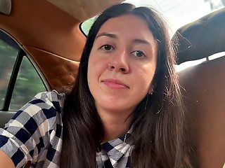 Katty West Performs Sneaky Taxi Blowjob During Ride