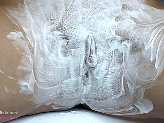 Erect Dicks Close-Up Shave of Hairy Tight Pussy