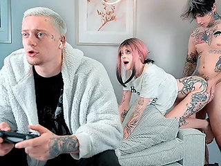 Fucking My Friend's Girlfriend behind His Back while He Can't See