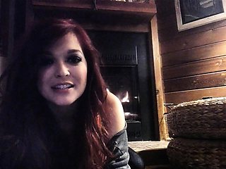 Cute curly brunette solo webcam masturbation