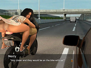 Project Hotwife - Gameplay - Roleplay - Wife Exposing Her While Driving in Bike
