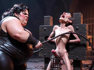 CBT Humiliation - BBW Mistress Whipping Locked Slave Cock