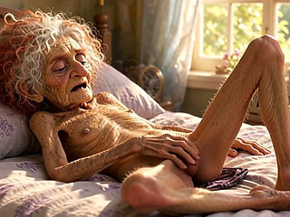 90 Year Old Woman Masturbates Her Wrinkled Ugly Pussy