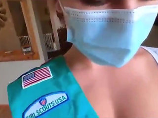 Role-playing Wife Becomes a Girl Scout for Her Neighbor Husband and Fucks Like a Teen