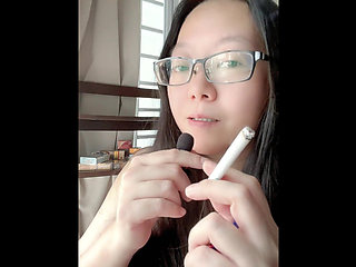 Addicted Smoking Asian: Wake up and Inhale My Morning Smoke with Me