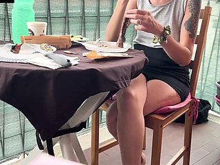 Lara Eats Meat, Then Fucks Blowjob and Creampie on the Couch