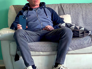 Risky Barber Shop Cum Rubbing to Orgasm with People Nearby