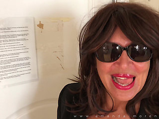 Horny walk in fishnet stockings