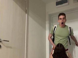 Girl pouts and moans as her man ravages her for real