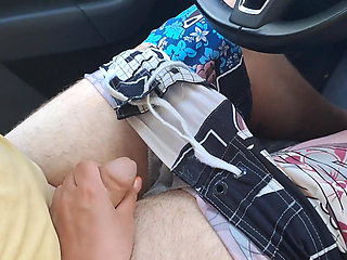Public Car Handjob From Young Emma While We Drive in Forest Road