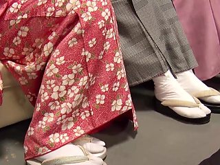 Maki Hojo brings her friends for a wild kimono fuck