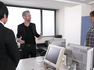 Mio Shido gets her pussy railed by two office workers