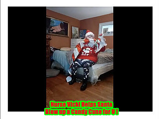 Nurse Vicki Blows up Huge Candy Cany for Santa!