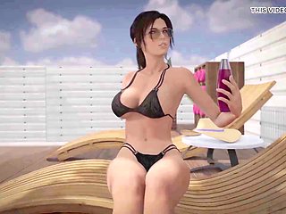 Lara Croft enjoys a big black man and loves every moment of it
