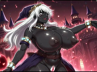 Dark sorcerer girl dance in her castle (Ai animation)