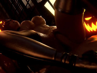 Halloween Succubus Gets Her Bald Pussy Creampied, Gemma Gets Her Face Covered with Cum