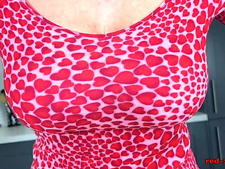 Red XXX treats herself on Valentines Day