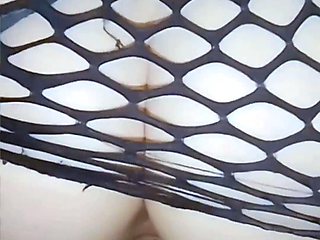 Fat Ass White Girl in Fishnet rides BBC