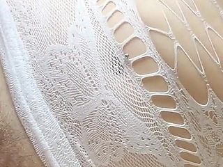 Sex with Cutie in Lace Stockings POV Cum in Mouth