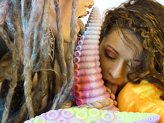 Crazy Anal Toy Destruction Screaming Lesbians Gape Wide in Rainbow Fishnets