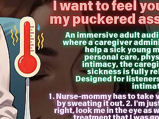 Ai Step-mommy Nurse Femdom Audio Caption Asmr: I Have to Take Good Care of My Baby-boy's Fever by Sweating It Out.