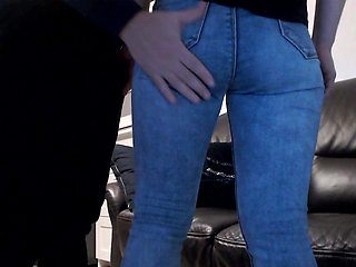 Milf girfriend fingering in jeans and through panties