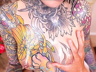 The Beautiful Woman with a Lot of Tattoos Is Given an Relaxant and Fucked! 2/2