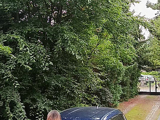 Sexy, pale ass on the bonnet