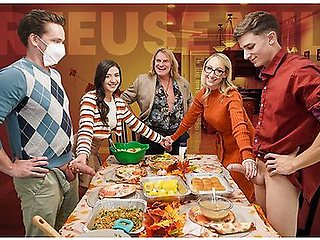 Thanksgiving Is A Time When Family Cums Together, & This Holiday Season, Things Will Get Rowdy With Evan Stone, Crystal Clark And Parker Ambrose