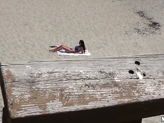 Pervs on Patrol - Small Ass Mandy Haze & Tony Film a Raw Missionary & Doggystyle Session in the Sun