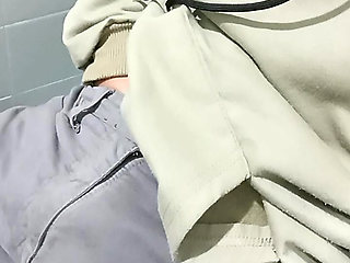 In the public restroom