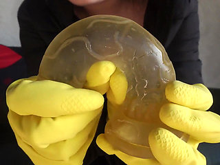 My Stepsister Is in a Deserted Place Wearing Yellow Dishwashing Gloves