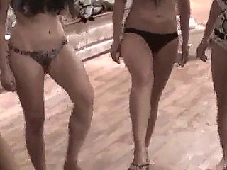Hot Teens Kicking Him by the Pool