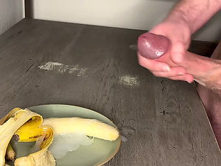 Hunk Drenches His Snack in Load After Load