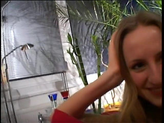 Lovely teen with sexy body sucks and rides hard cock