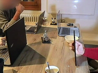 Extreme! Hot Cock Made to Cum Under the Table